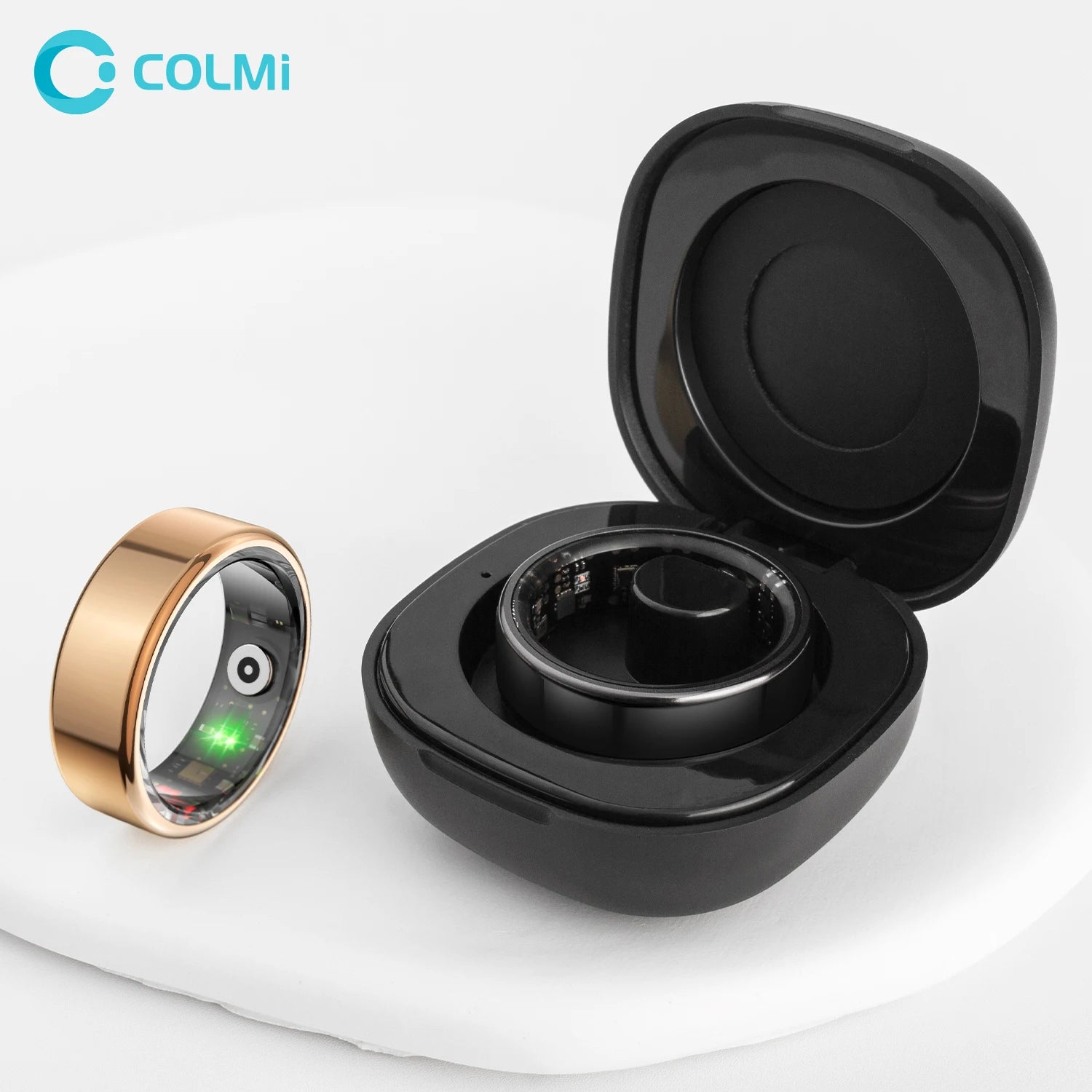 2024 COLMI R02 Smart Ring with Charging Case for Men Women, Battery