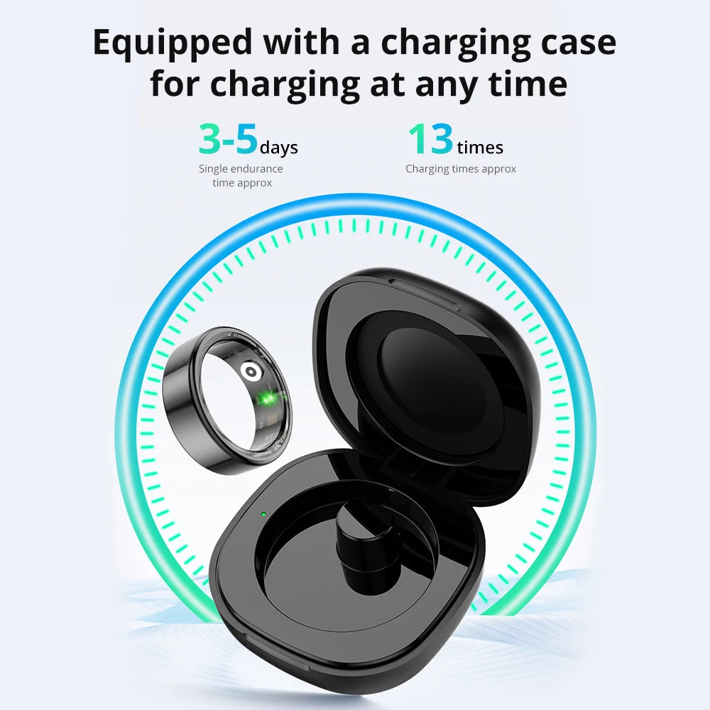2024 COLMI R02 Smart Ring with Charging Case for Men Women, Battery