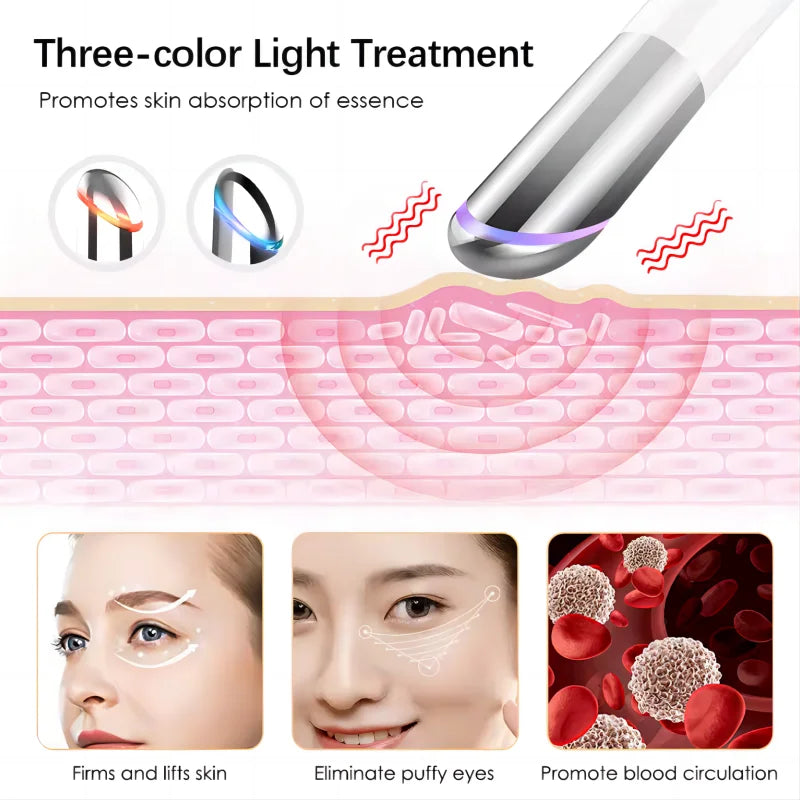 5 In 1 Eye Beauty Device Facial Massager Led Red Light Therapy Wand