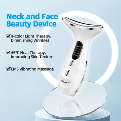 CkeyiN 4 Color Neck Beauty Device EMS Face Lifting Machine Double Chin