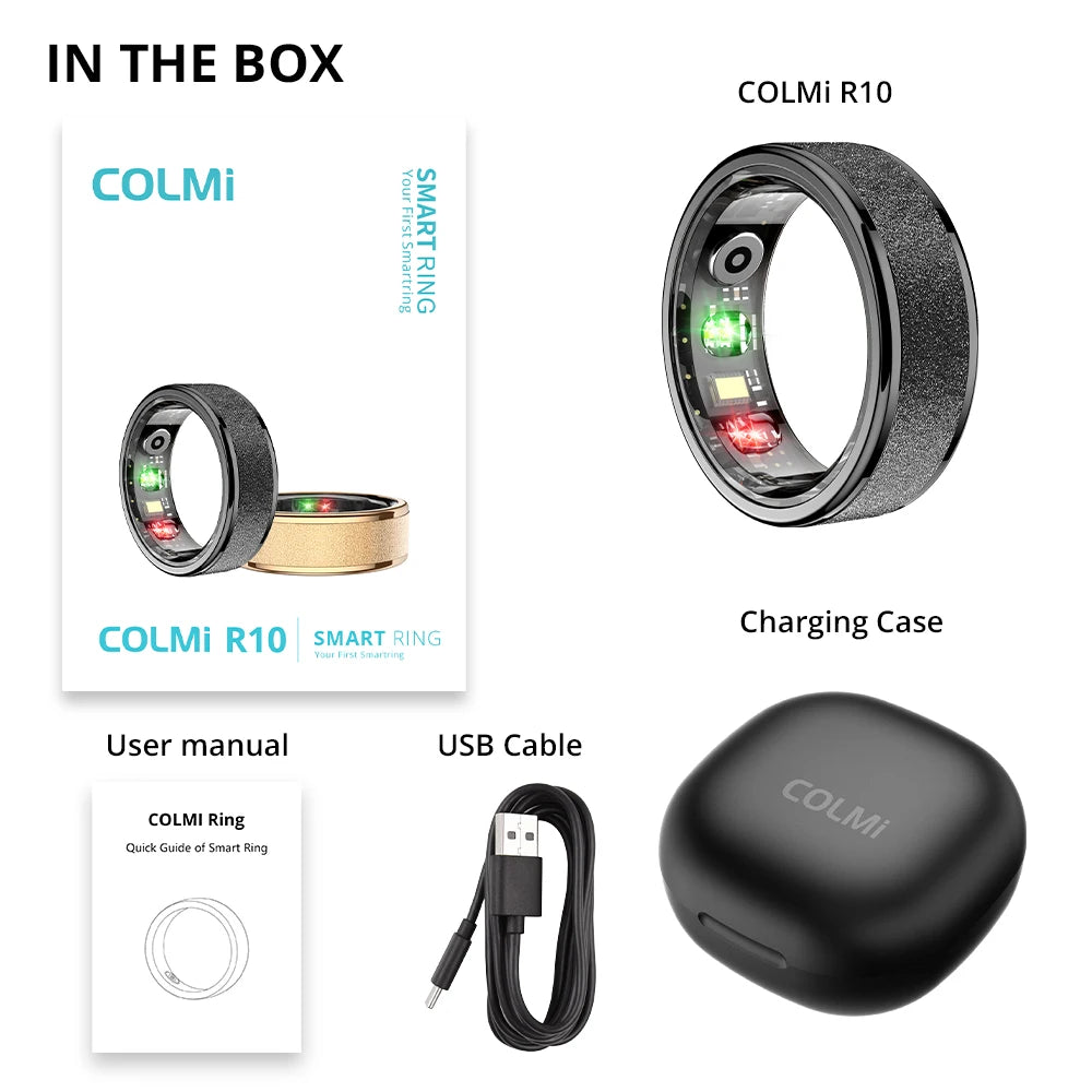 COLMI R10 Smart Ring with Charging Case for Men Women, Health and