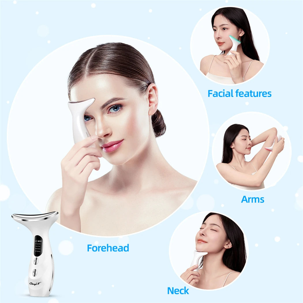 CkeyiN 4 Color Neck Beauty Device EMS Face Lifting Machine Double Chin
