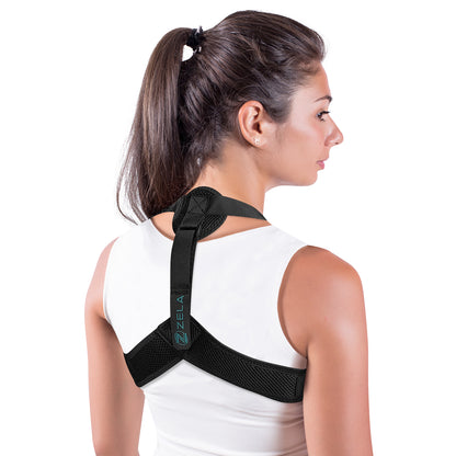 Posture Corrector for Men and Women–USA Designed Adjustable-Black