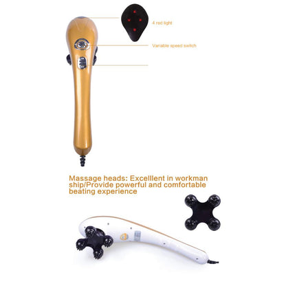 Full Body Handheld Massager Machine Champagne - 6 Massage Heads Neck